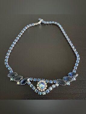 Vintage Blue Rhinestone Juliana? Necklace